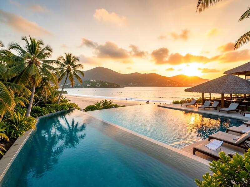 Resort com piscina de borda infinita ao pôr do sol em Porto de Galinhas